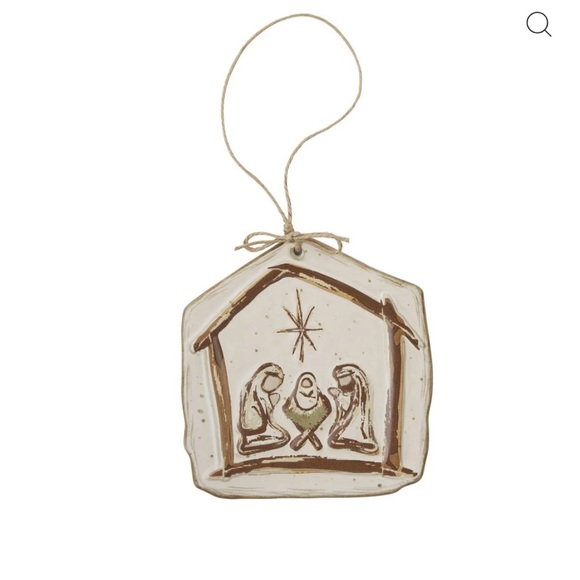 ▪️NWT Stoneware Nativity Ornament by Mudpie - Picture 1 of 5